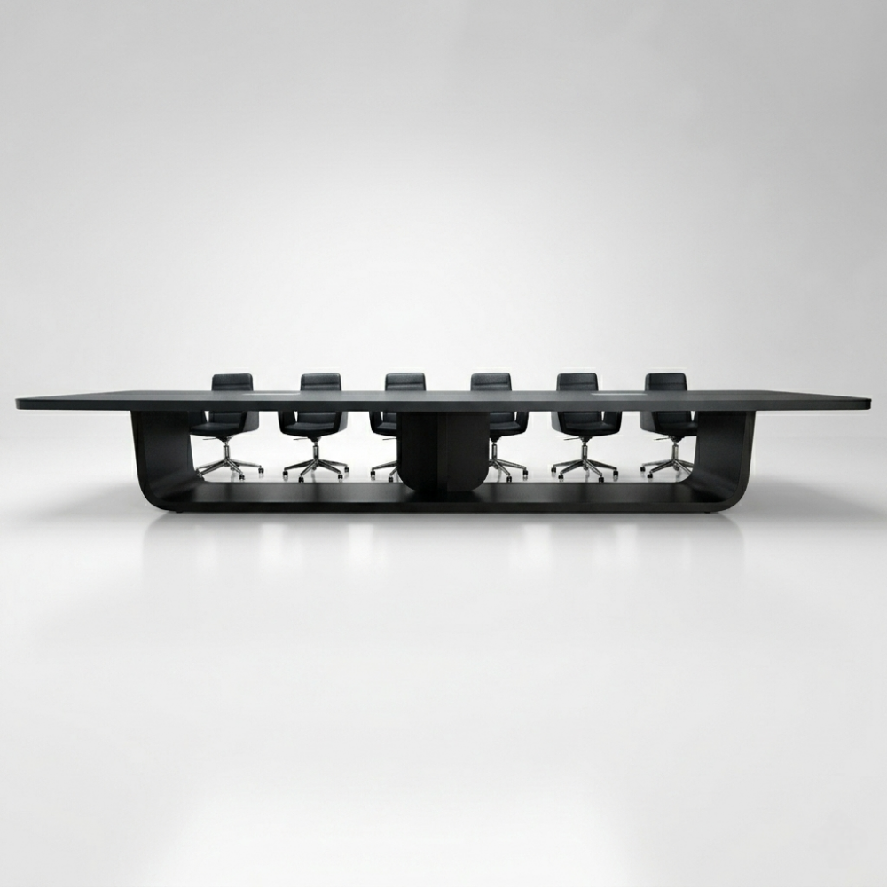 Grande Table De Réunion Laquée Noire Pour 20 Personnes