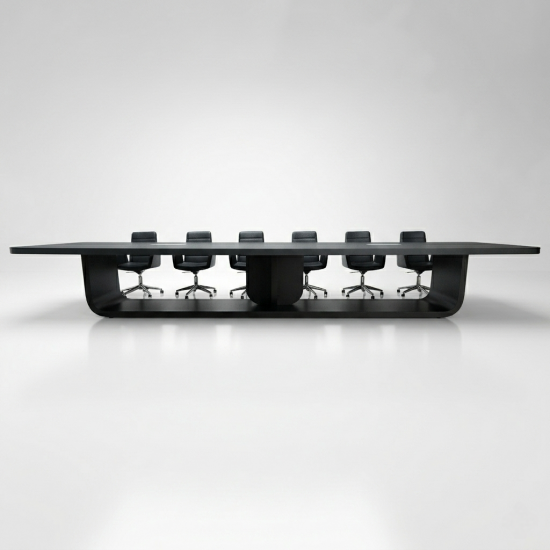 Grande Table De Réunion Laquée Noire Pour 20 Personnes