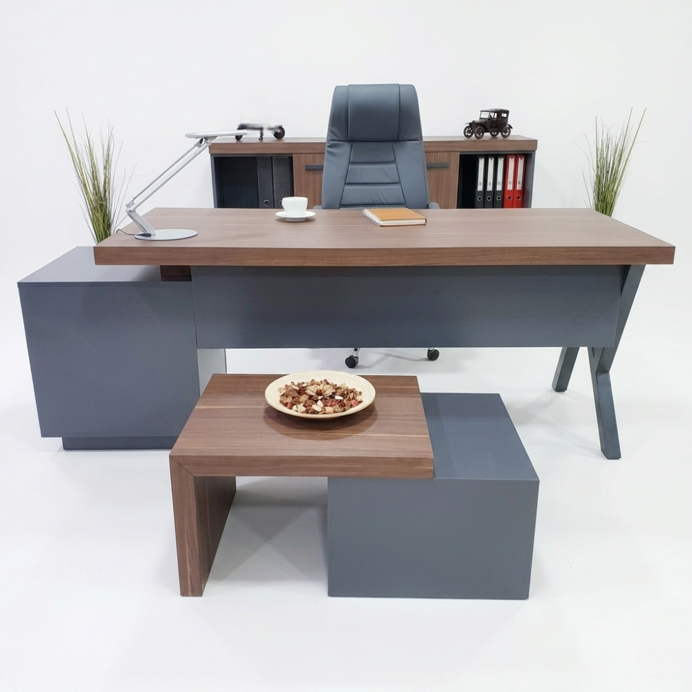 Bureau Exécutif Bureau Istanbul Canberra - Anthracite Noyer