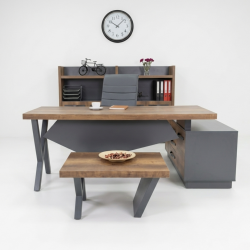 Bureau D'Istanbul Directeur Table Élégante - Baroque Anthracite