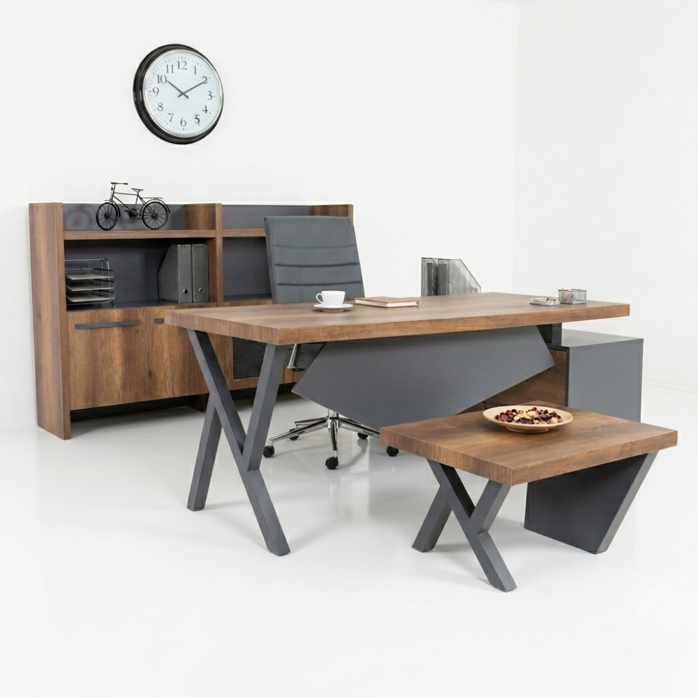 Bureau D'Istanbul Directeur Table Élégante - Baroque Anthracite