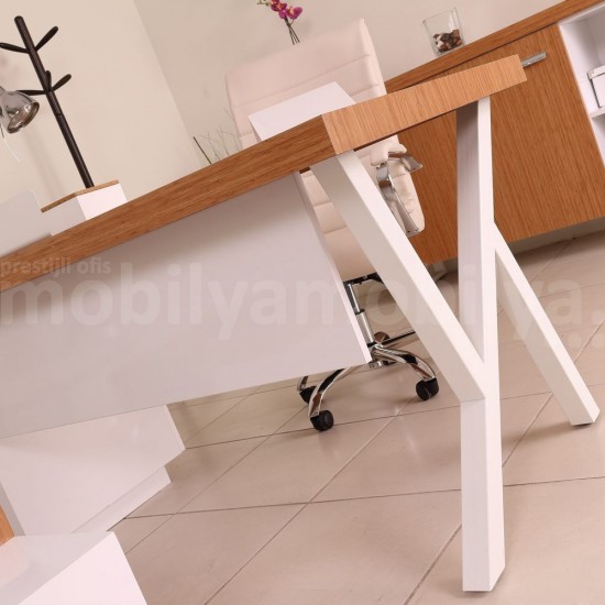 Captive Bamboo Chair Set Blanc