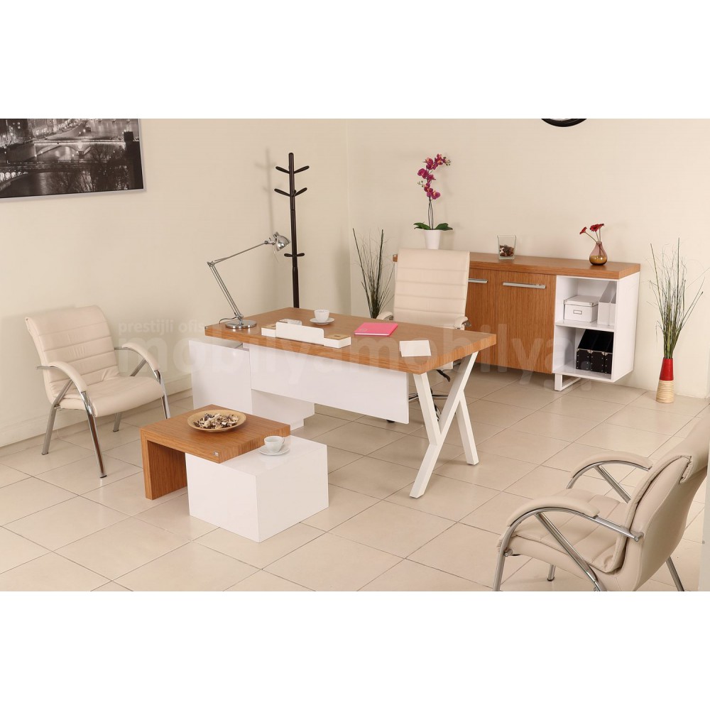 Captive Bamboo Chair Set Blanc
