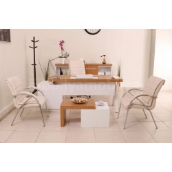 Captive Bamboo Chair Set Blanc