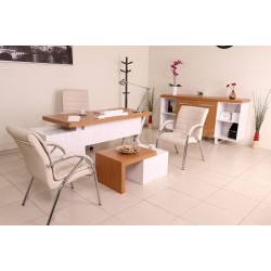 Captive Bamboo Chair Set Blanc
