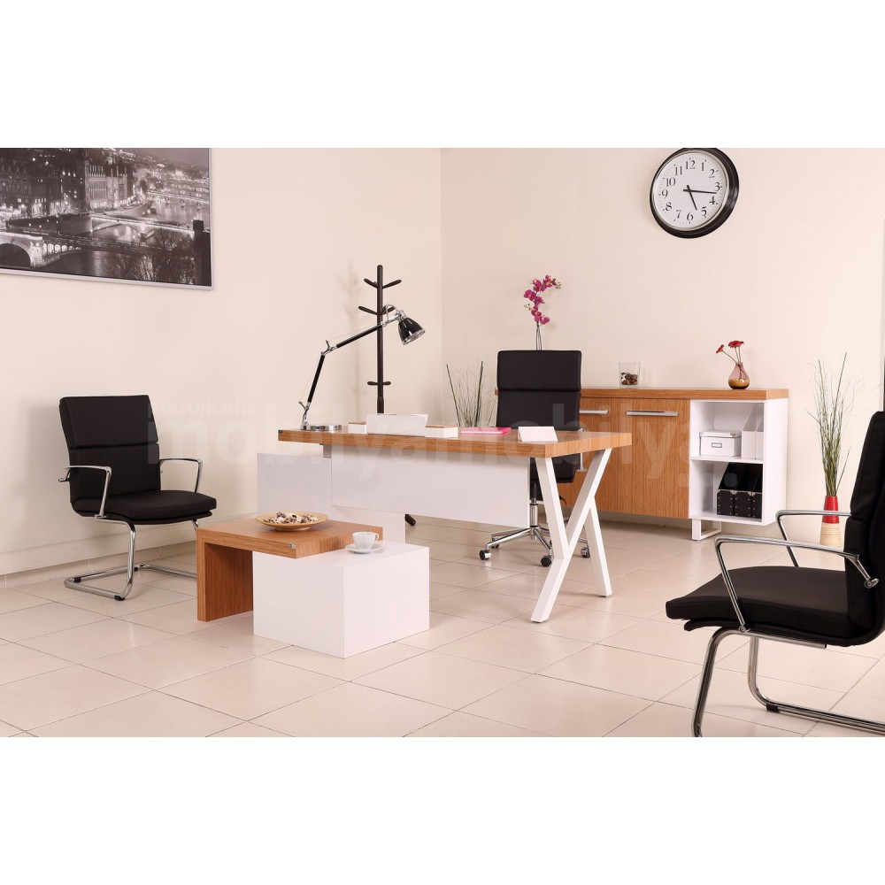 Chaise De Bureau Exécutif Canberra Bamboo White Line Tk.