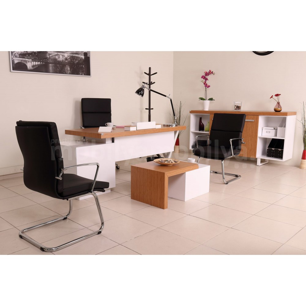 Chaise De Bureau Exécutif Canberra Bamboo White Line Tk.