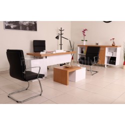 Chaise De Bureau Exécutif Canberra Bamboo White Line Tk.