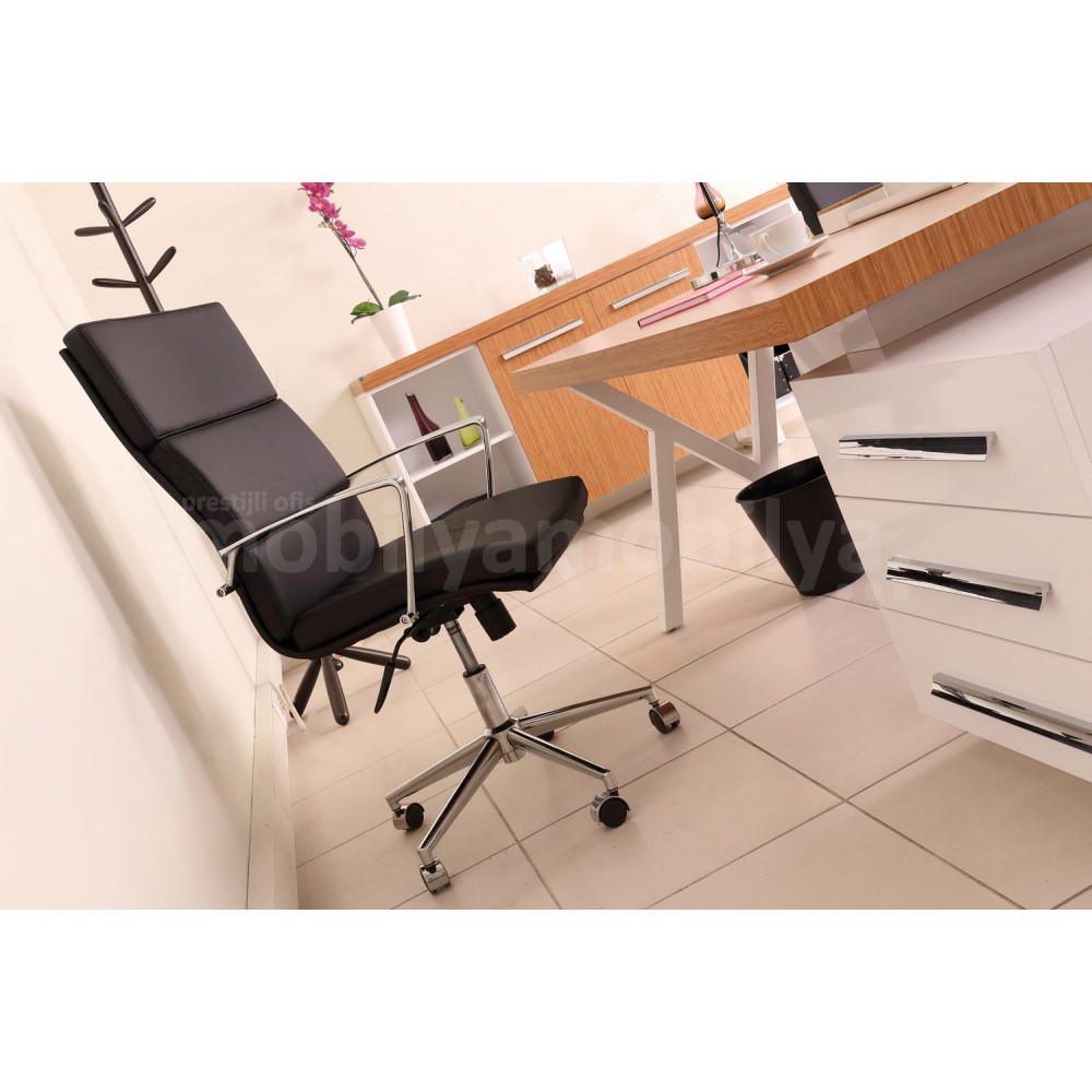 Chaise De Bureau Exécutif Canberra Bamboo White Line Tk.