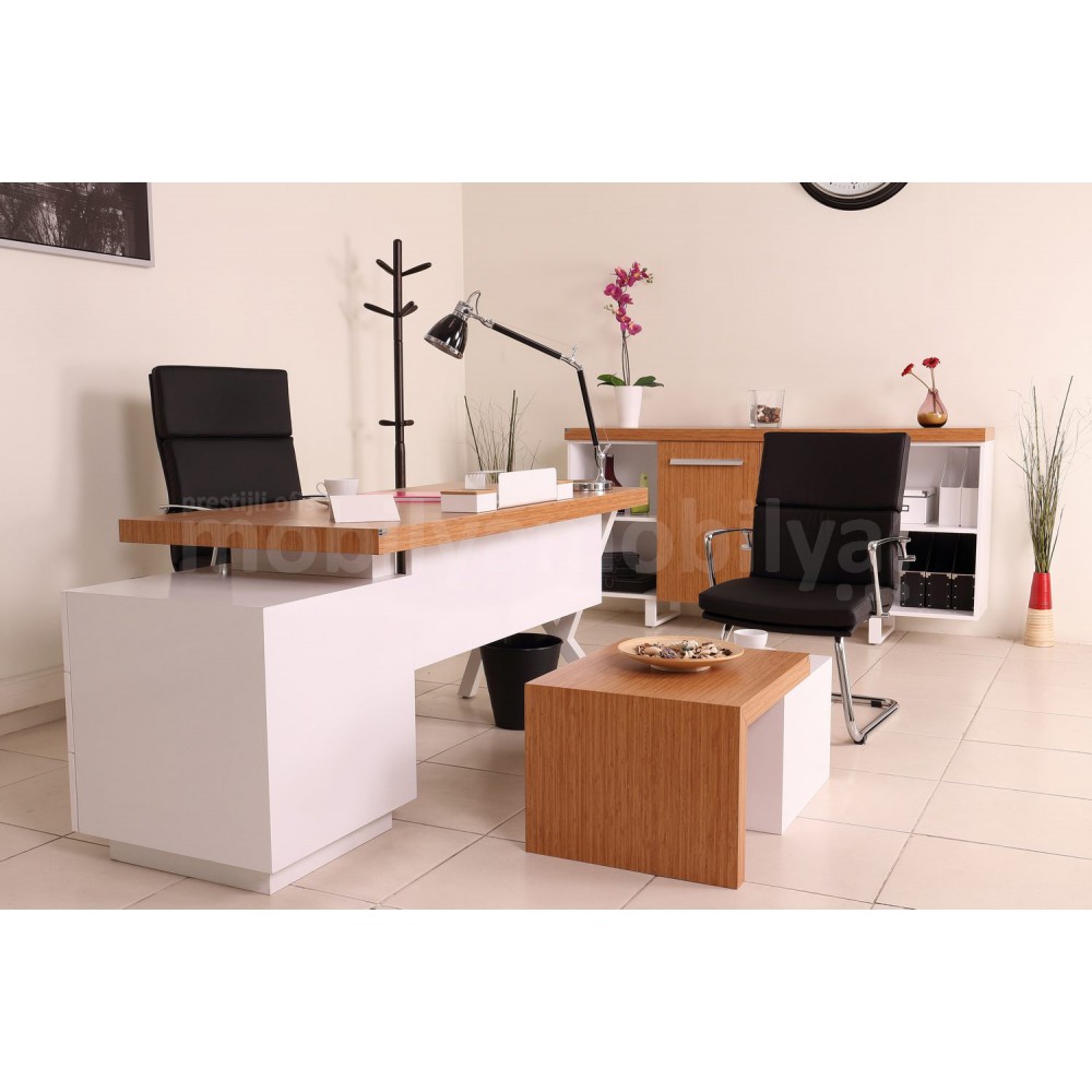 Chaise De Bureau Exécutif Canberra Bamboo White Line Tk.