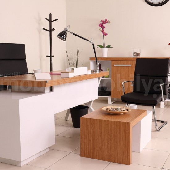 Chaise De Bureau Exécutif Canberra Bamboo White Line Tk.