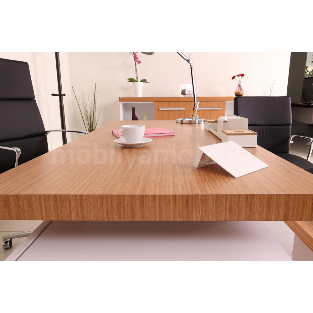 Chaise De Bureau Exécutif Canberra Bamboo White Line Tk.