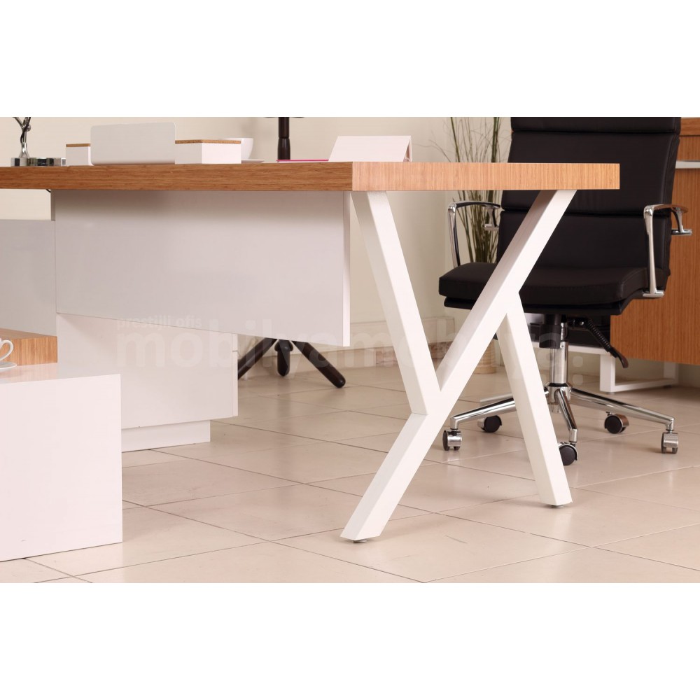 Chaise De Bureau Exécutif Canberra Bamboo White Line Tk.
