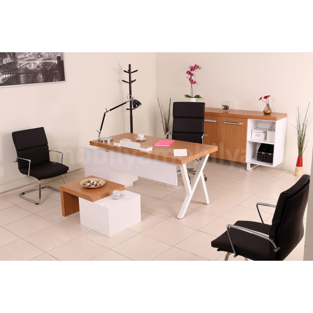 Chaise De Bureau Exécutif Canberra Bamboo White Line Tk.