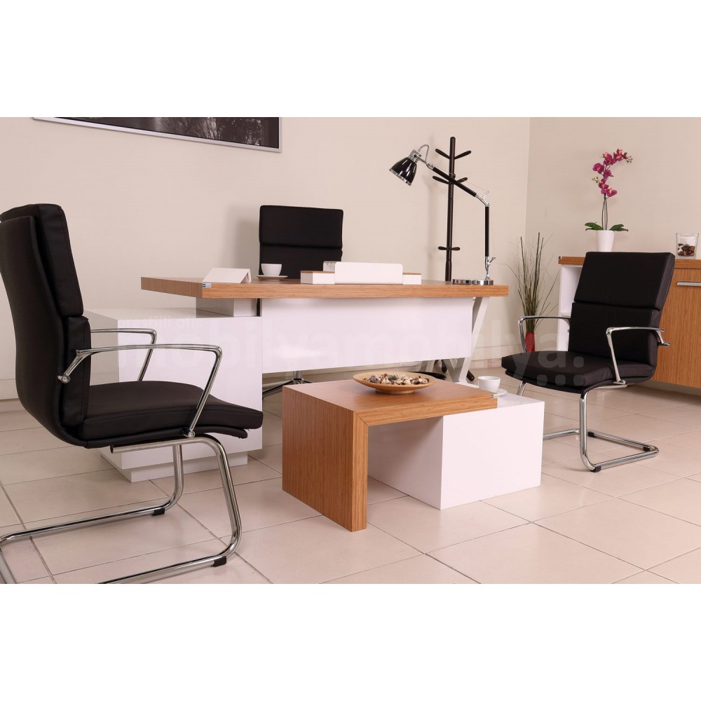 Chaise De Bureau Exécutif Canberra Bamboo White Line Tk.