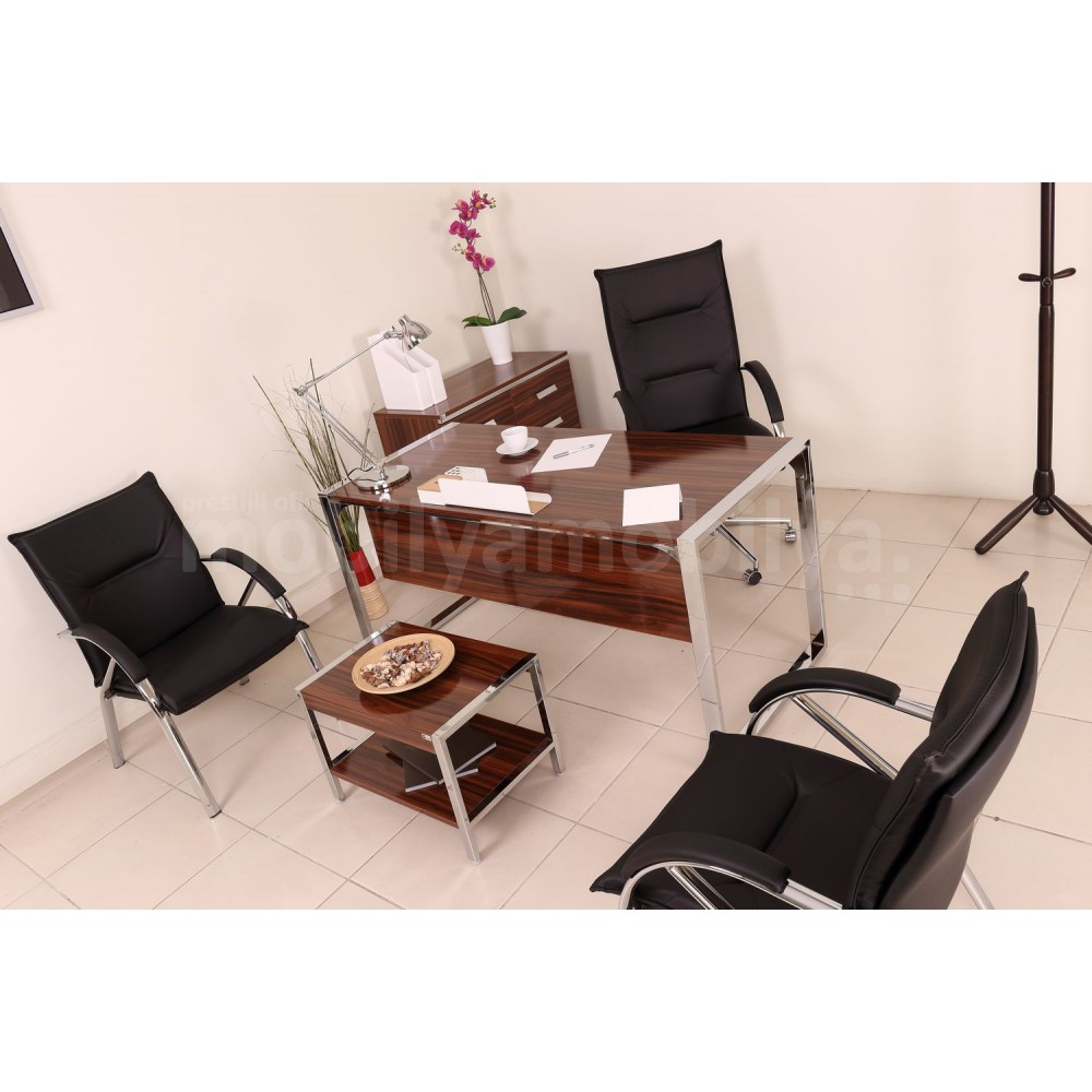 Bureau D'Istanbul Bureau Personnel De L'Équipe High Gloss Noyer