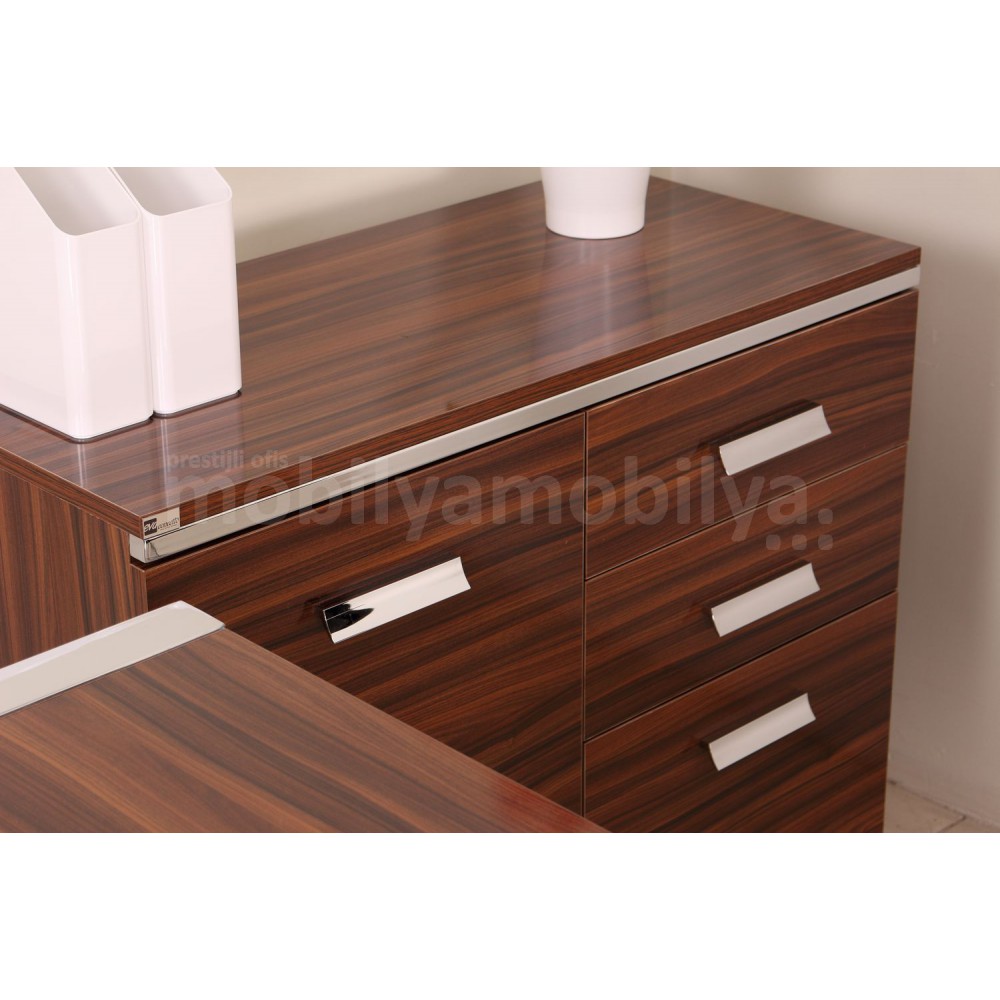 Bureau D'Istanbul Bureau Personnel De L'Équipe High Gloss Noyer