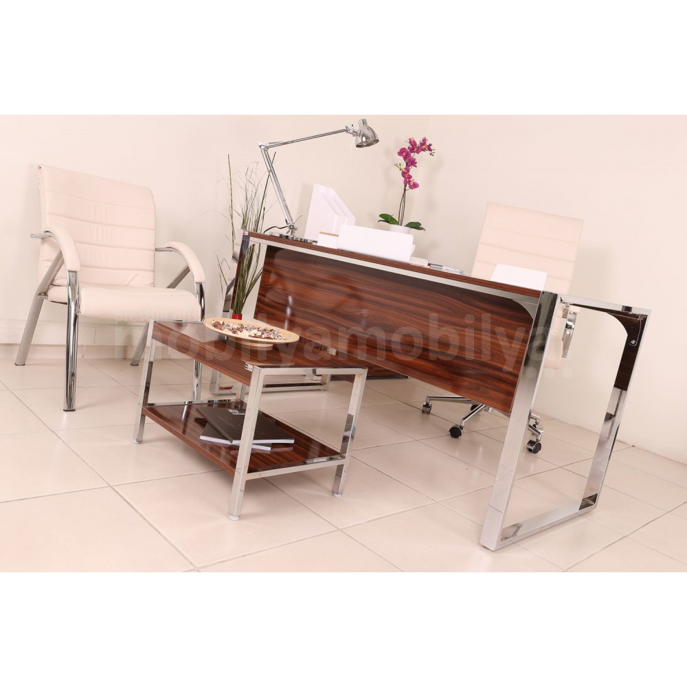 Bureau D'Istanbul Bureau Personnel De L'Équipe High Gloss Noyer