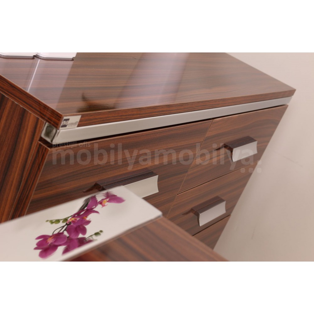 Bureau D'Istanbul Bureau Personnel De L'Équipe High Gloss Noyer