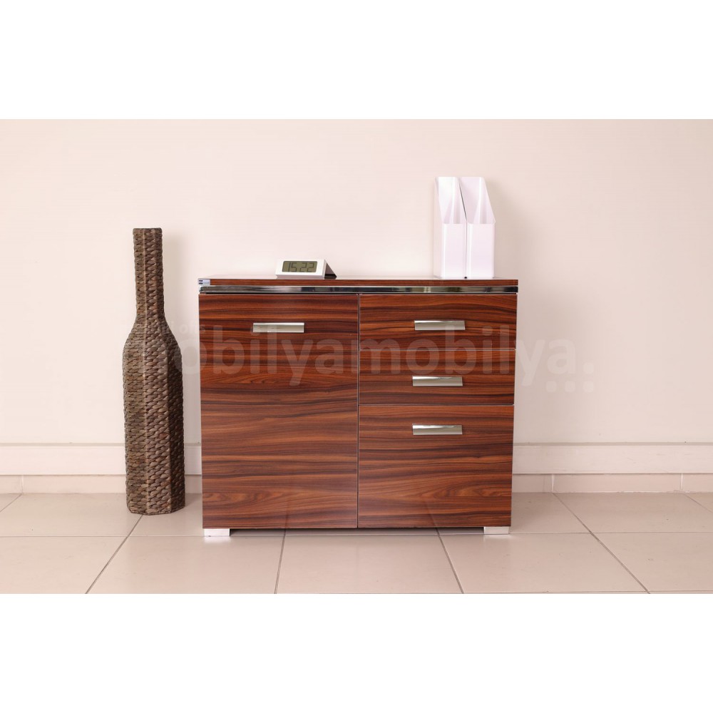Bureau D'Istanbul Bureau Personnel De L'Équipe High Gloss Noyer